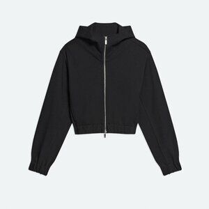 Helmut Lang Women's Hooded Shell Jacket - L Black Moto / Bomber, wool leather